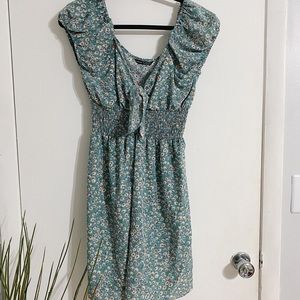 Shein Ditsy Floral Smocked Puff Sleeves Mini Dress